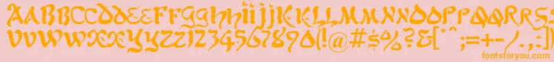 Kohelet Font – Orange Fonts on Pink Background