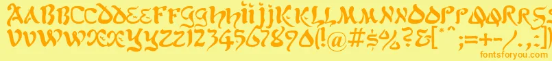 Kohelet Font – Orange Fonts on Yellow Background