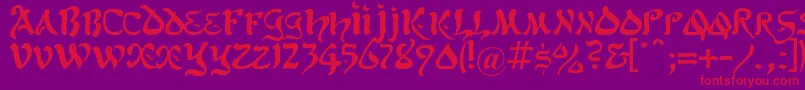 Kohelet-Schriftart – Rote Schriften auf violettem Hintergrund