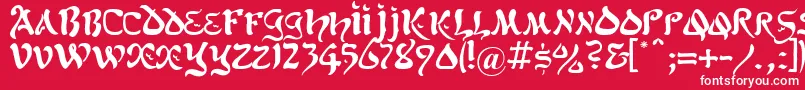 フォントKohelet – 赤い背景に白い文字