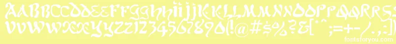 Kohelet Font – White Fonts on Yellow Background