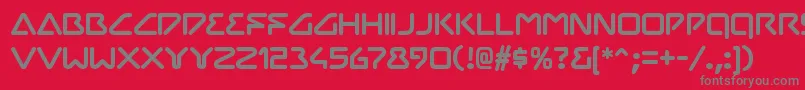 フォントChilopodRegular – 赤い背景に灰色の文字