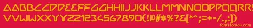 フォントChilopodRegular – 赤い背景にオレンジの文字