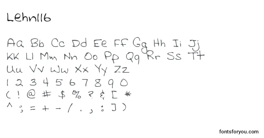 A fonte Lehn116 – alfabeto, números, caracteres especiais