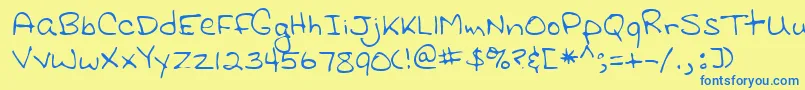 Lehn116 Font – Blue Fonts on Yellow Background
