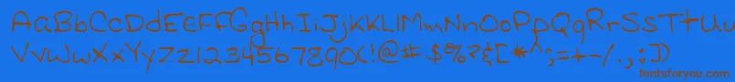 Lehn116 Font – Brown Fonts on Blue Background