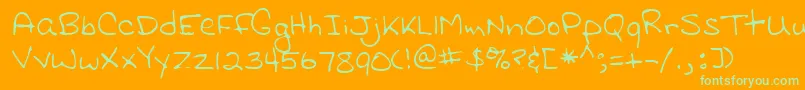 Lehn116-fontti – vihreät fontit oranssilla taustalla