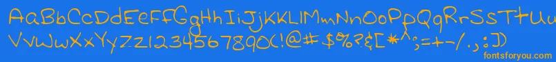 Lehn116-Schriftart – Orangefarbene Schriften auf blauem Hintergrund