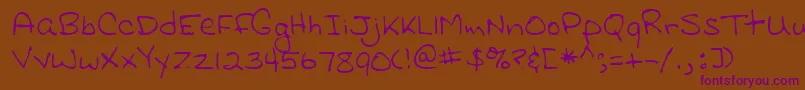 Lehn116 Font – Purple Fonts on Brown Background