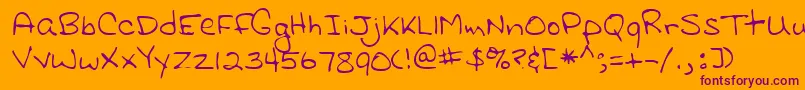 Lehn116 Font – Purple Fonts on Orange Background