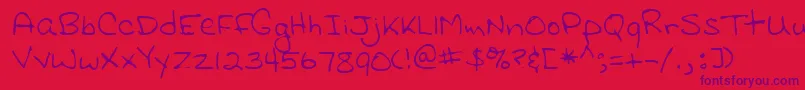 Lehn116 Font – Purple Fonts on Red Background