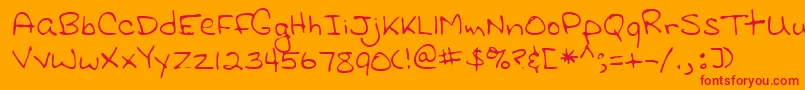 Lehn116 Font – Red Fonts on Orange Background