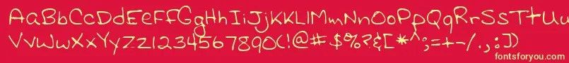 Lehn116 Font – Yellow Fonts on Red Background