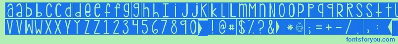 Kgpdxblocks Font – Blue Fonts on Green Background