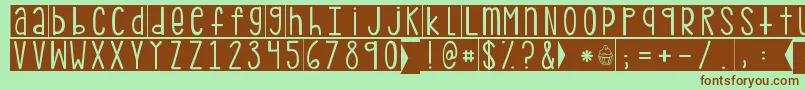 Kgpdxblocks Font – Brown Fonts on Green Background