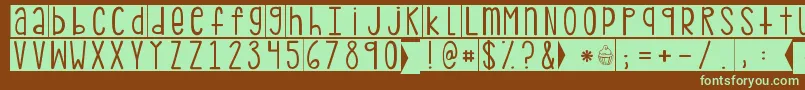 Kgpdxblocks Font – Green Fonts on Brown Background