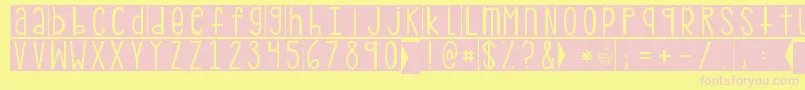 Fonte Kgpdxblocks – fontes rosa em um fundo amarelo