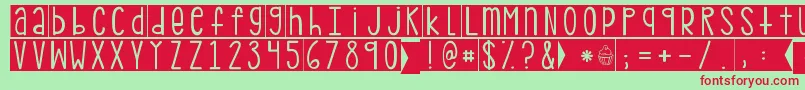 Kgpdxblocks Font – Red Fonts on Green Background