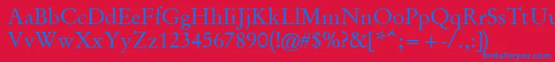 GaramondAntiqua Font – Blue Fonts on Red Background