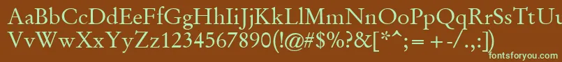 GaramondAntiqua Font – Green Fonts on Brown Background