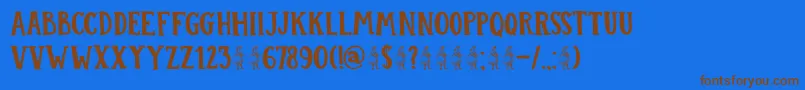 DkColporteurFat Font – Brown Fonts on Blue Background