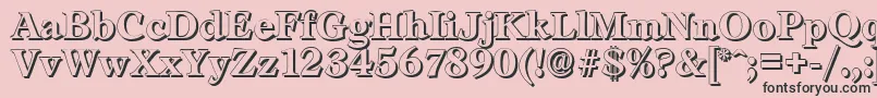 LeamingtonshadowBold-Schriftart – Schwarze Schriften auf rosa Hintergrund