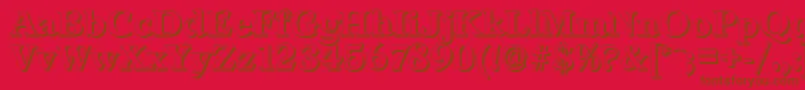 LeamingtonshadowBold-Schriftart – Braune Schriften auf rotem Hintergrund
