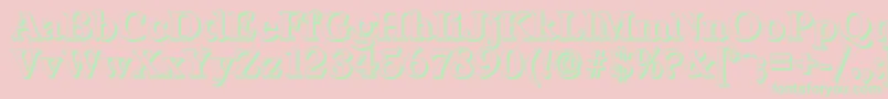 フォントLeamingtonshadowBold – ピンクの背景に緑の文字