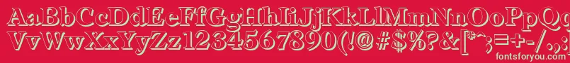 LeamingtonshadowBold Font – Green Fonts on Red Background