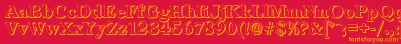 LeamingtonshadowBold Font – Orange Fonts on Red Background
