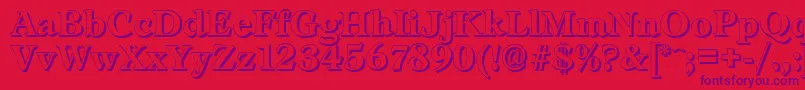 LeamingtonshadowBold Font – Purple Fonts on Red Background
