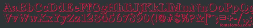 フォントLeamingtonshadowBold – 黒い背景に赤い文字