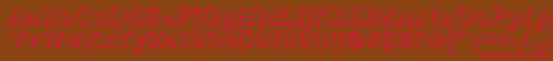 LeamingtonshadowBold Font – Red Fonts on Brown Background