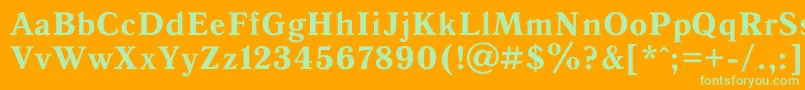 AntiquaBold Font – Green Fonts on Orange Background