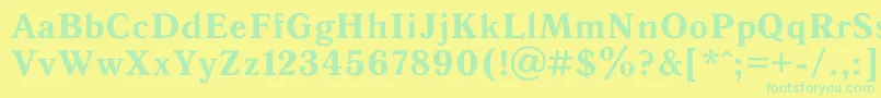 AntiquaBold Font – Green Fonts on Yellow Background