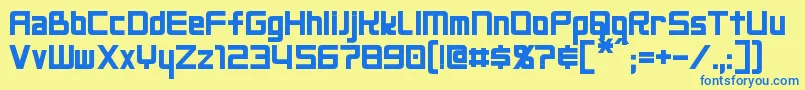 NeoGenBold Font – Blue Fonts on Yellow Background