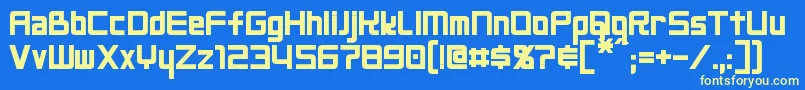 NeoGenBold Font – Yellow Fonts on Blue Background