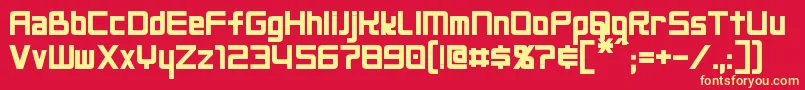 Шрифт NeoGenBold – жёлтые шрифты на красном фоне