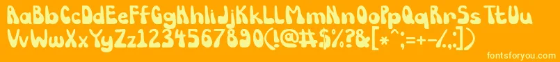 Syreeta-Schriftart – Gelbe Schriften auf orangefarbenem Hintergrund