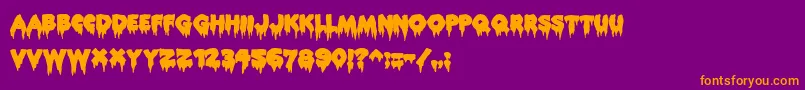 フォントRocky – 紫色の背景にオレンジのフォント