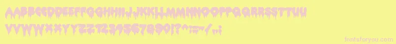 Rocky-fontti – vaaleanpunaiset fontit keltaisella taustalla