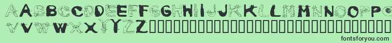 Carriecattsh Font – Black Fonts on Green Background