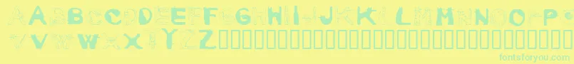 Carriecattsh Font – Green Fonts on Yellow Background