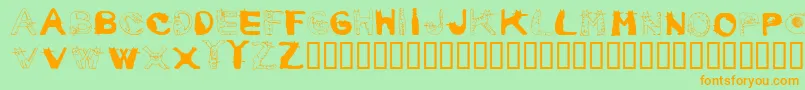 Carriecattsh Font – Orange Fonts on Green Background