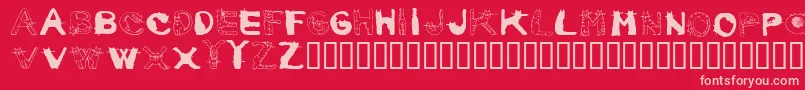Carriecattsh Font – Pink Fonts on Red Background