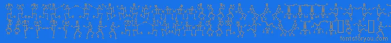 Mrrof-Schriftart – Graue Schriften auf blauem Hintergrund