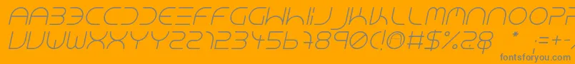 NeonClubMusicItalic-Schriftart – Graue Schriften auf orangefarbenem Hintergrund