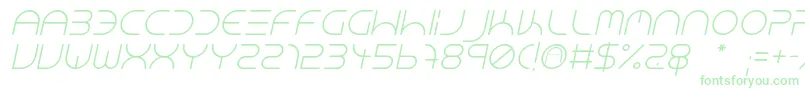 Fonte NeonClubMusicItalic – fontes verdes em um fundo branco