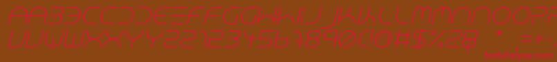 NeonClubMusicItalic Font – Red Fonts on Brown Background