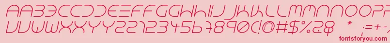 NeonClubMusicItalic-Schriftart – Rote Schriften auf rosa Hintergrund